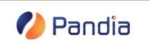 Pandia logo with orange and blue curved design