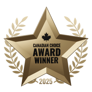 Canadian Choice Award Winner gold star badge design