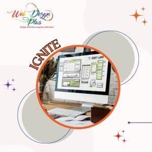 Ignite Web Design Plan with Creative web design workspace with computer and design sketches