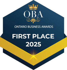 Ontario Business Awards first place 2025 emblem