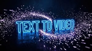Text to video technology with glowing neon effects