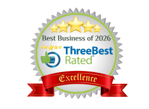Best Business 2026 award badge from ThreeBestRated